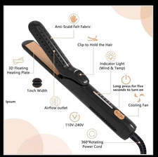 Hywestger Flat Iron Hair Straightener and Curler 2 in1 | 360° Airflow Styler 