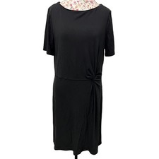 🖤 White House Black Market Little Black Dress Knot Waist Detail XL Long Sleeve 