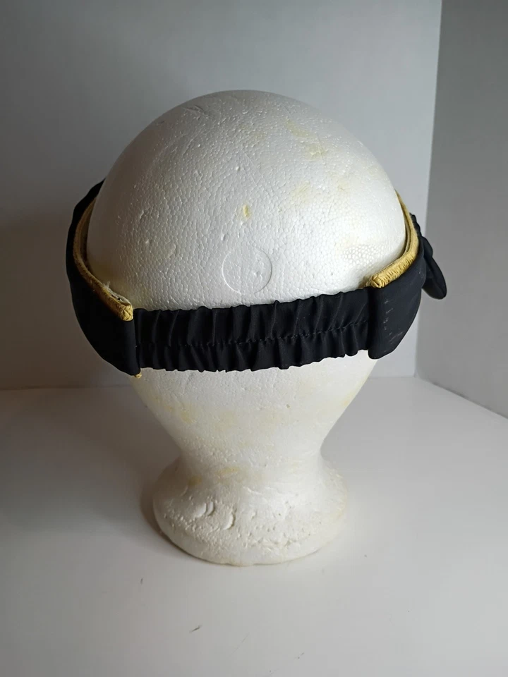 Visera elástica para mujer Scala rafia paja lazo negro ala de 4" vacaciones festival  Foto 2 de 4