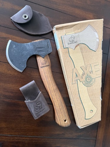 BeaverCraft Bushcraft Hatchet with Sheath for Camping AX3