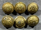 LOT x6 Civil War Military Veterans GAR Grand Army of the Republic Buttons 15 mm