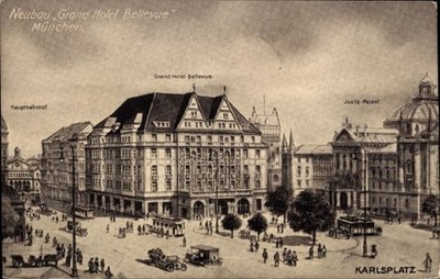 Ak München Bayern, Neubau Grand Hotel Bellevue, Hauptbahnhof,... - 5042628