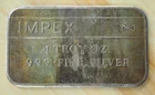 Ultra Rare IMPEX 1 oz Vintage Silver Bar Made by ENGELHARD - Under 100 Minted!