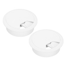 2 Pcs Desk Grommet 2 Inch 50mm , Round Desk Cord Hole Cover, White