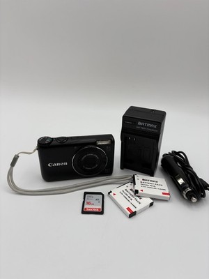 Canon PowerShot A2200 14.1MP Digital Camera Black w/4x Zoom Bundle Tested
