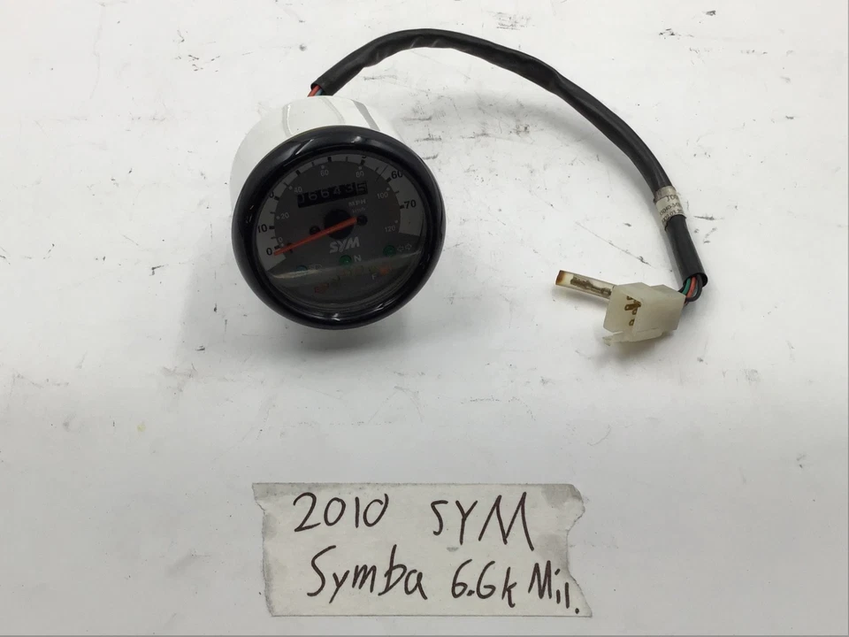 OEM 2010-2012 SYM Symba 100cc calibre clúster velocímetro/odómetro 6,6 k millas Foto 2 de 4