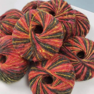 12 Skeins × 25g 10000-Count Super Alpaca Baby Mohair Yarn - Soft & Silky