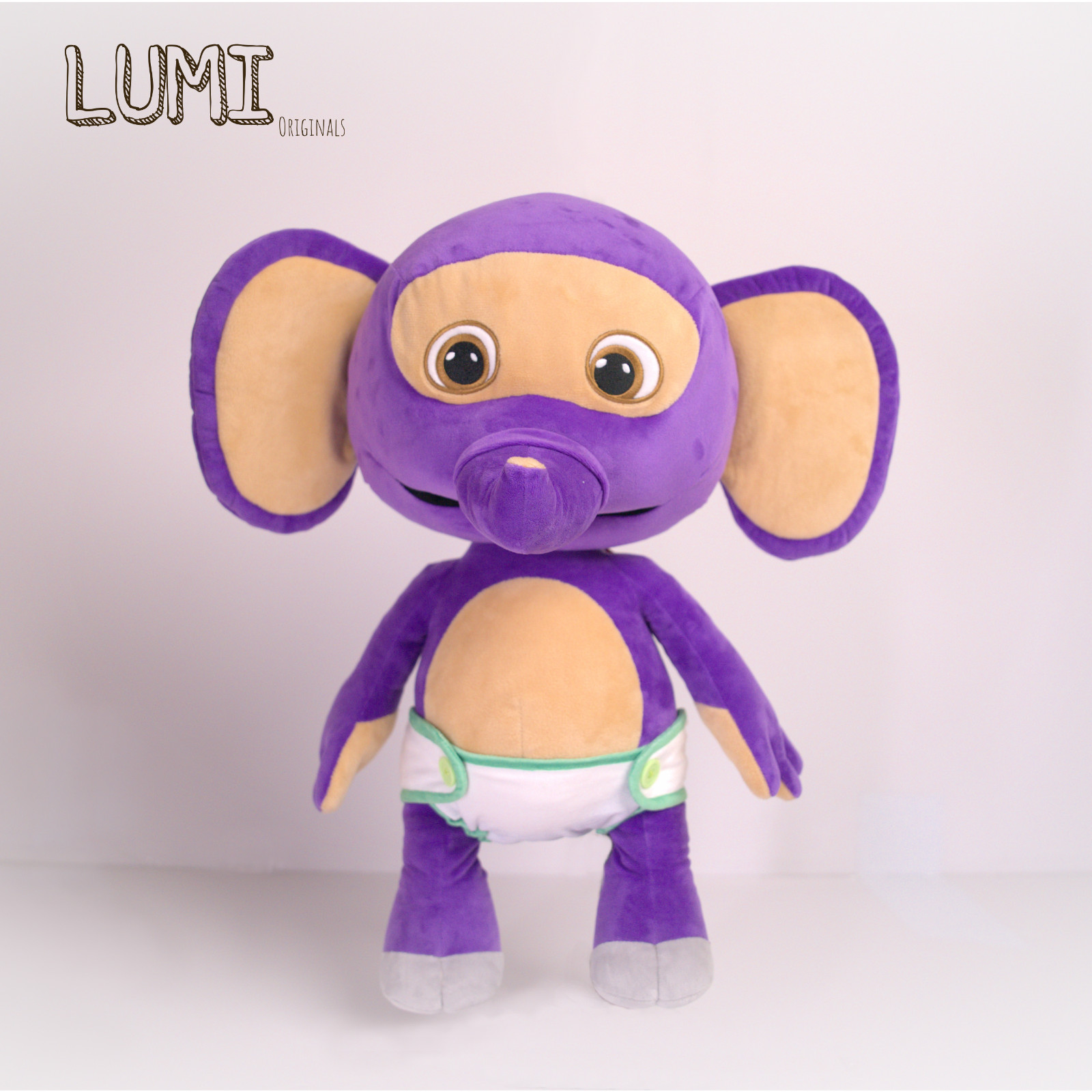 Fantus - Tofi, Gift for Toddler, Plush Doll Potty Training Purple Elephant