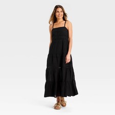 Women's Lace Maxi A-Line Dress - Universal Thread Black S