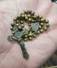 Vtg. Prototype WWI Military Rosary Religious Catholic Medal Crucifix Pendant #D