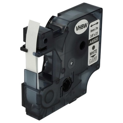 Schriftband für Dymo LabelManager 500TS PC II Weiß/Klar 9mm 7m