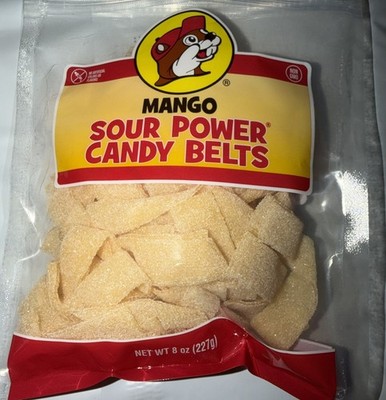 Bucees Mango Sour Power Candy Belts 8 oz