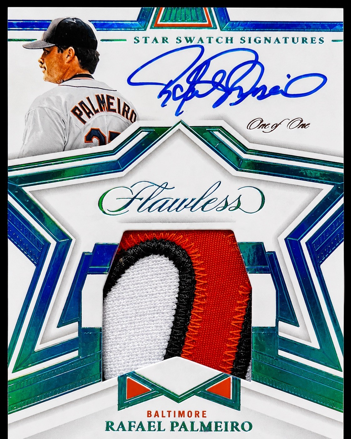 2023 Rafael Palmeiro Flawless Star Signatures Platinum Game used patch Auto 1/1
