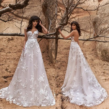 Sexy Backless Wedding Dresses Sweetheart Neckline A Line Lace Wedding Gowns