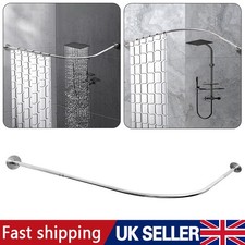 Shower Rail Rods Curtain Rod L Shape Wall Mounted Curved Bath Pole for Bathroom