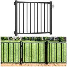 42in x 4ft Aluminum Deck Gate Kit, ASTM E985 Certified, Black  Cuttable Texture