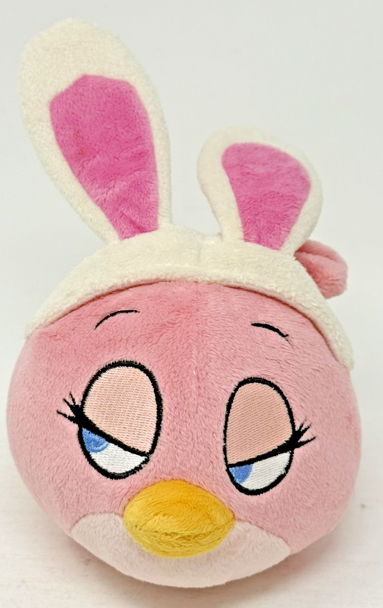Rare! Angry Birds Stella Bunny Rabbit Ears Pink Plush 2013