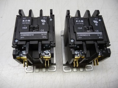 Cutler Hammer C25DND215T, Definite Pur. Cont., 2 Pole, 20 Amp, 24Vac Coil, 2 ea.
