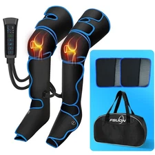 Air Compression Leg Massager with Knee Heat 6 Modes 3 Intensities 2 Extenders