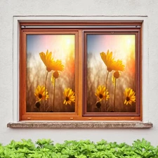 3D Sunset Chrysanthemum A541 Window Film Print Sticker Cling Stained Glass UV