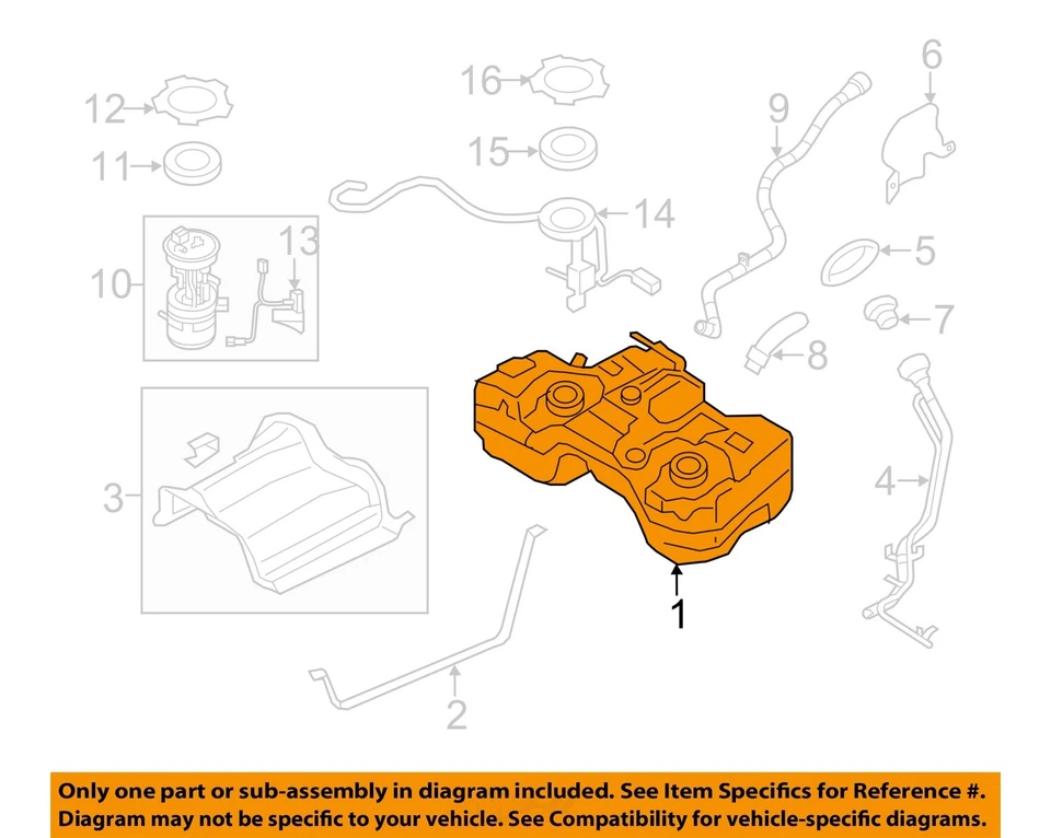 Used Fuel Tank fits: 2015 Nissan Rogue VIN K 1st digit Korea built Grade A Foto 3 de 4