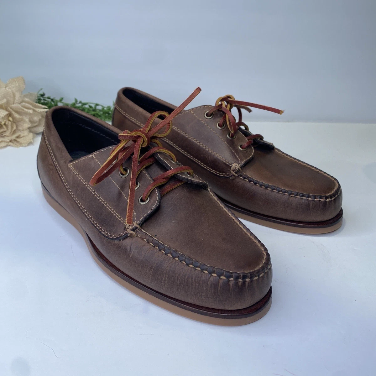 LL Bean Handsewn Jackman Blucher Mocs Leather Loafers Size 9.5