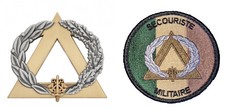 LOT INSIGNE METAL ET ECUSSON SECOURISTE MILITAIRE BRONZE SECOURISME MONITEUR