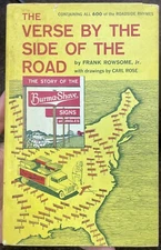 "The Verse by the Side of the Road" book re: Burma Shave signs; 1972; excellent