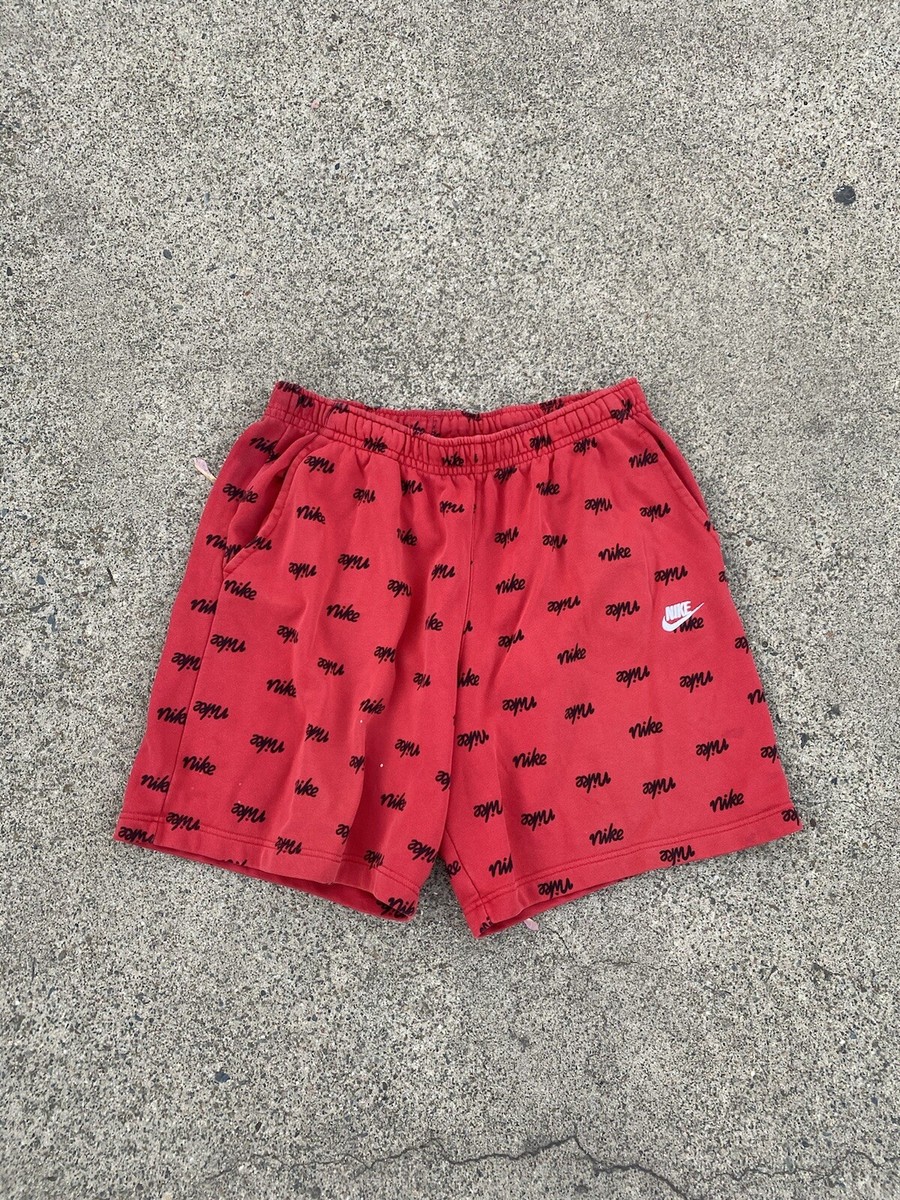 men's nike club script shorts