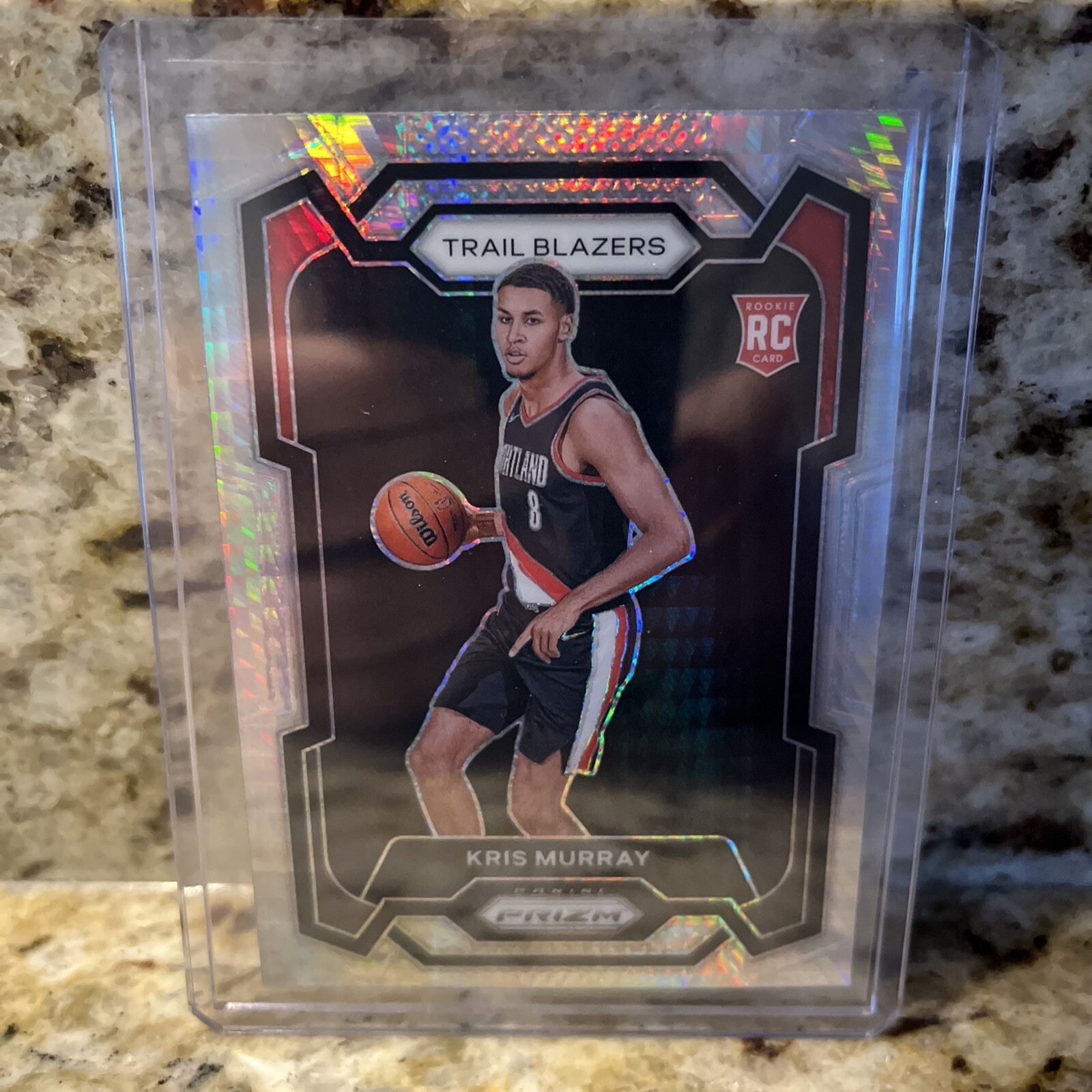 2023-24 Panini Prizm Kris Murray Rookie Hyper Prizm #142 Trail Blazers RC
