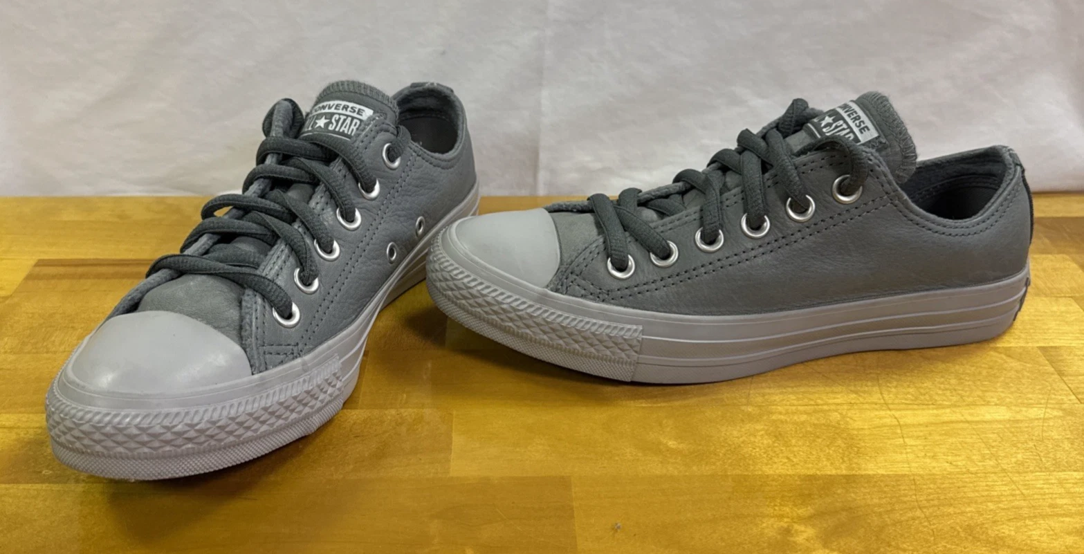 Scarpa Converse Chuck Taylor CTAS OX in pelle grigia 157586C taglia uomo 5 donna 7 ottime condizioni