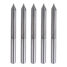 5pcs CNC V Bit 45 Degree 1/8" Shank 0.1mm Tip Engraving V Bits Chamfer End Mill