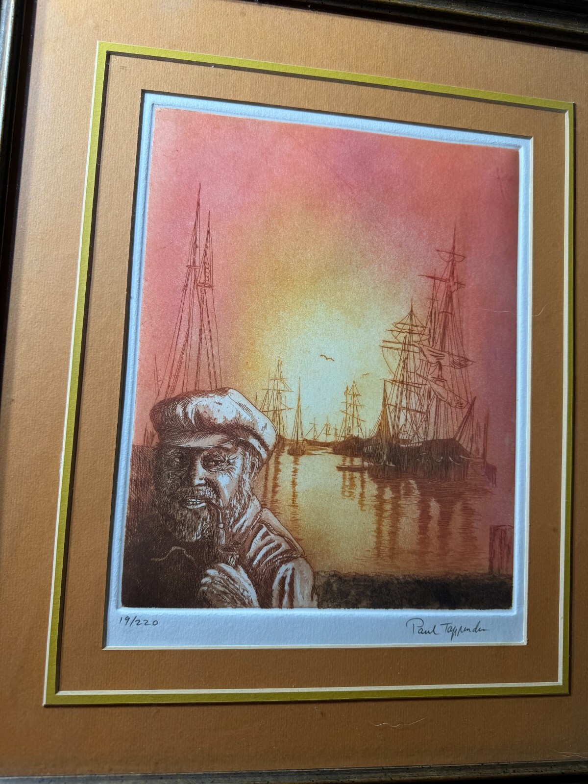 Paul Tappenden (1947 - 2021) "Sailor And Ship" Etching 14/220 - Signed/Framed