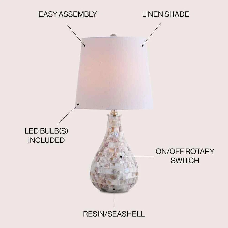 JONATHAN Y Mona 20.5 in. Seashell Mini Table Lamp - Image 4 of 4