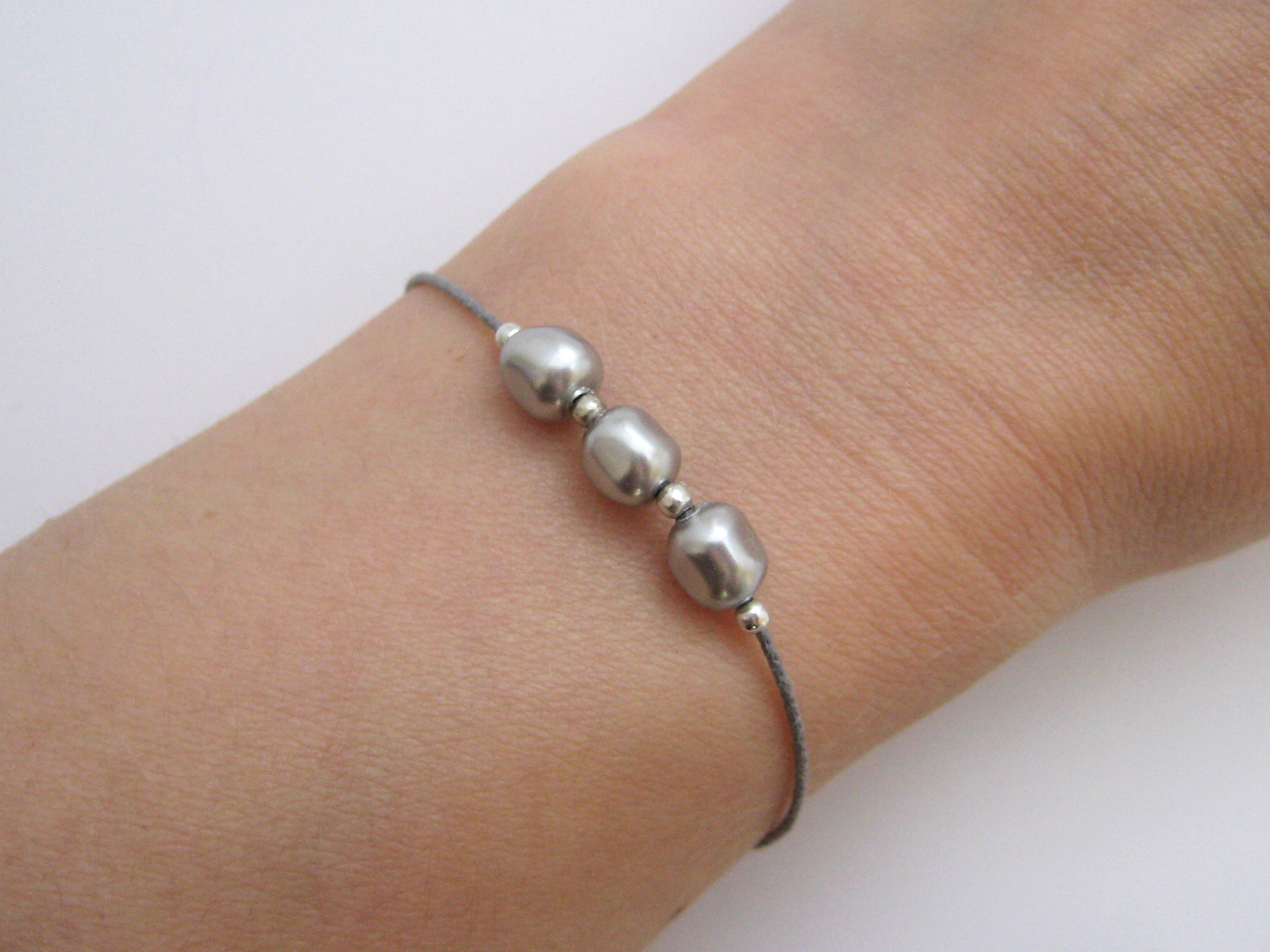 Bracelet en argent 925 et perles baroques Swarovski BC43-g : l'excellence de la joaillerie