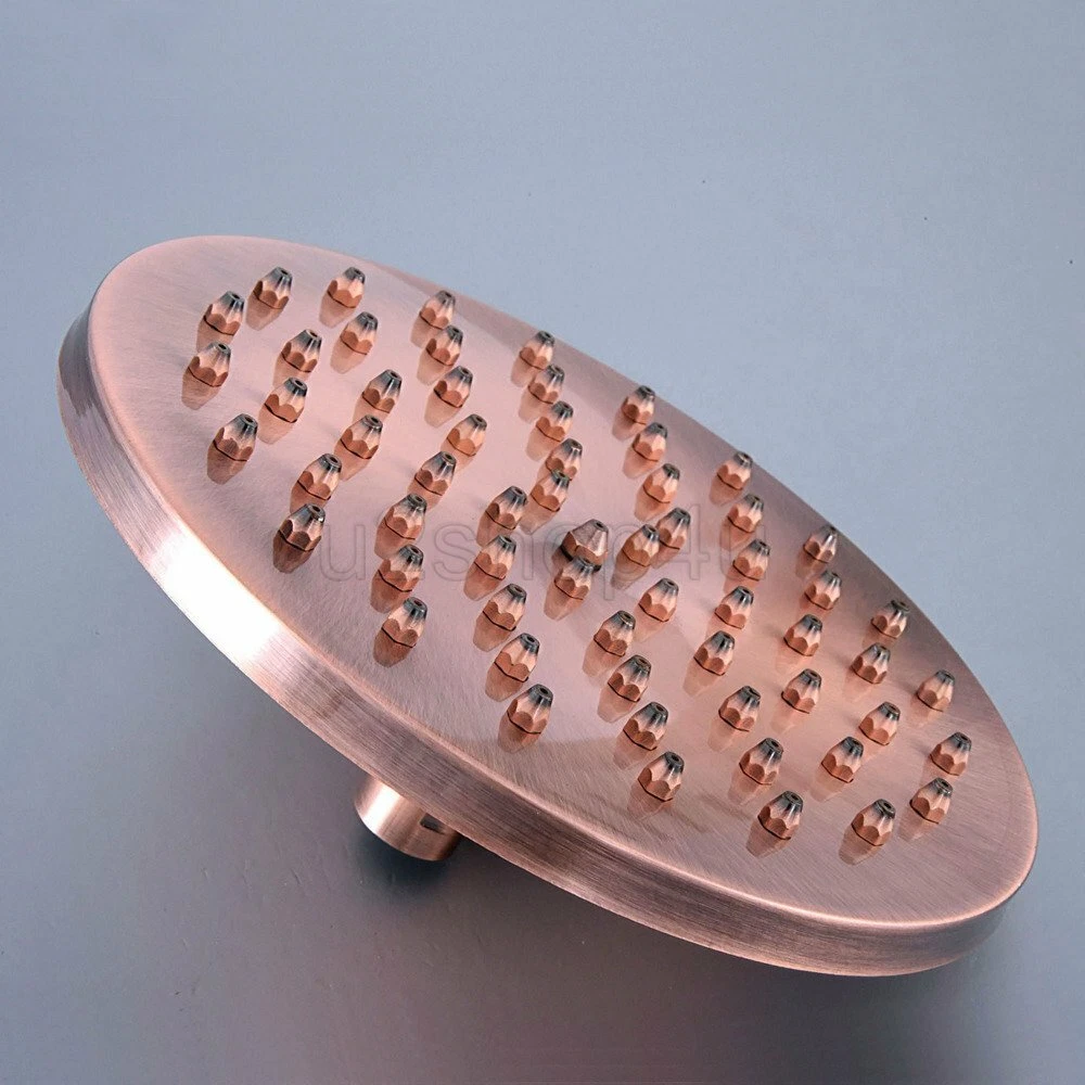 8" inch Round Antique Red Copper Rainfall Shower Head Bathroom Shower Head