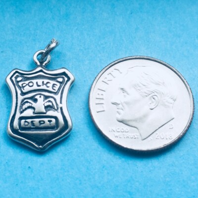 STERLING SILVER 3D Hilfssheriffs Abzeichen Anhänger Für