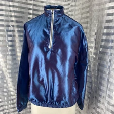 Forever 21 Blue Metallic Quarter Zip Up Jacket