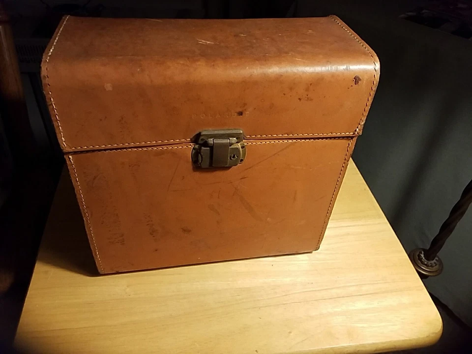 Vintage Polaroid Leather Carrying Case 50's 11x11x5.5” Camera - Image 2 of 4