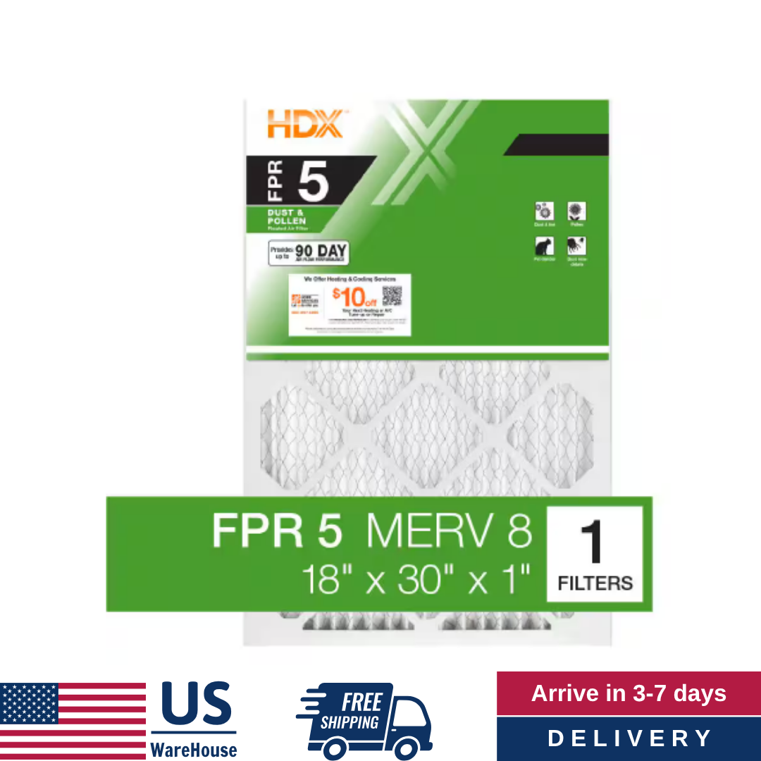 18x30x1 Pleated Air Filter 1-Pack FPR 5 MERV 8 Replacement