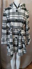 Coat Jacket Women's Xl Size, Plaid Checkered White And Black, D.e.t.a.i.l.s Intl