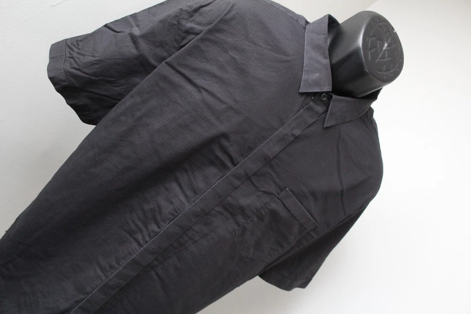 7 Diamantes Diseñador Abotonado Negro Manga Corta Frontal Algodón Elástico Para Hombres 3XL Foto 4 de 4