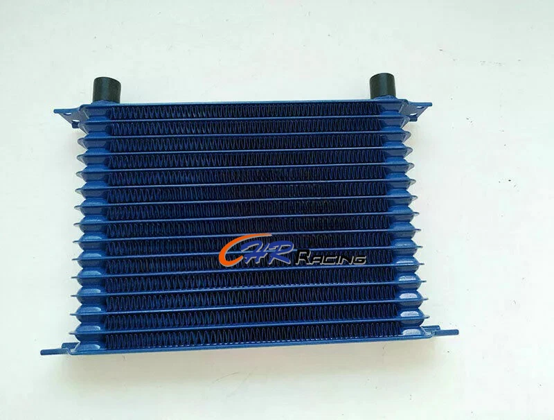 Enfriador de aceite de motor de transmisión de refrigerante de aluminio azul universal 15 filas 10 AN Foto 3 de 4
