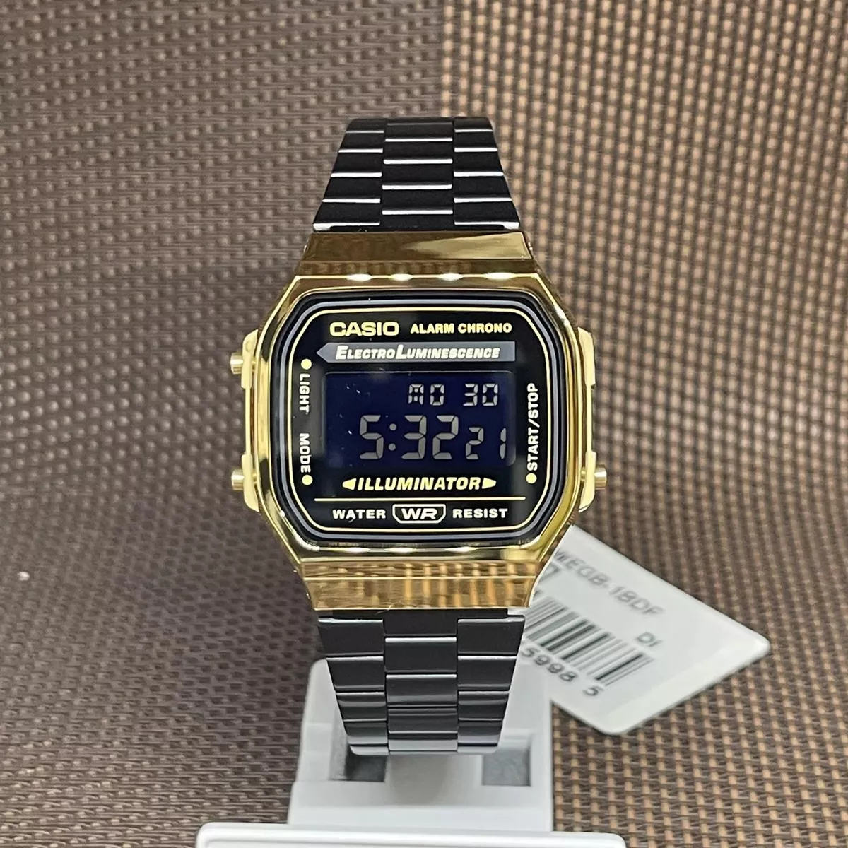 Casio A168WEGB-1B Vintage Series Black Steel Gold Digital Watch | eBay