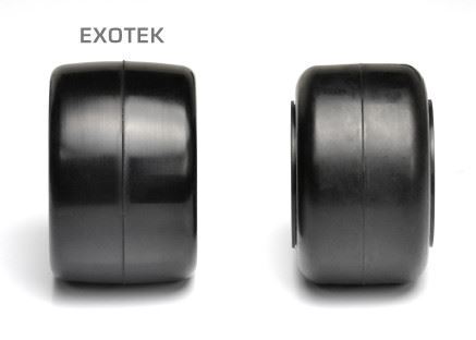 Exotek Racing - F1 1/10 Rear Belted Rubber Tires with Foam, 33X, Red-Soft - Picture 3 of 3
