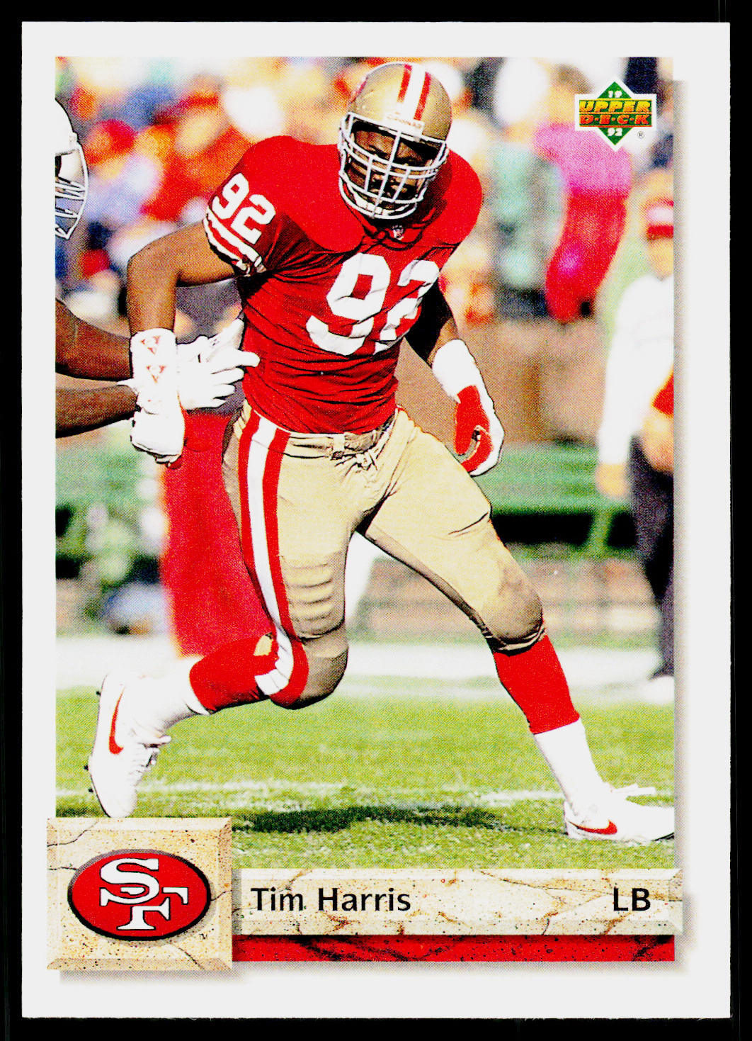 Tim Harris, 1992 Upper Deck Football Card, #267, San Francisco 49ers,