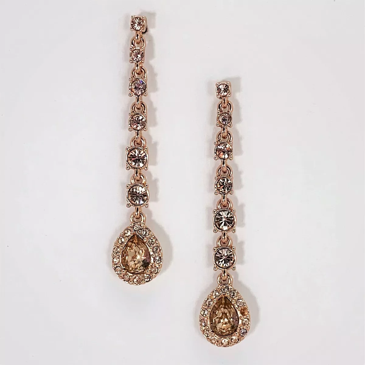 Crystal linear drop earrings deals