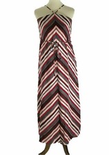 NWT Ann Taylor LOFT Chevron Halter Maxi Dress M, SP
