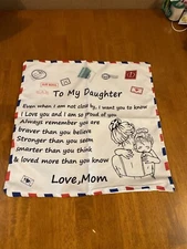 To My Daughter A Mom Love Decorative Pillow Cover Only 17.5”x17.5”