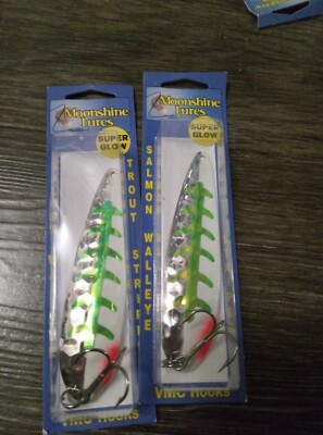 Moonshine 4 1/2'' Magnum Half Moon Silver Series Trolling Spoons snack attack USA